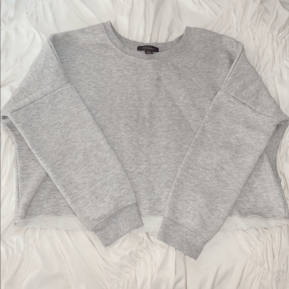 grey cropped sweatshirt